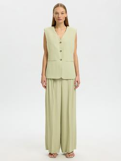 Selected Ellie V-Neck Sleeveless Waistcoat, Lint - view 2, Lint