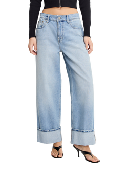 Good American Good Standard Baggy Jeans, Light Blue, Light Blue