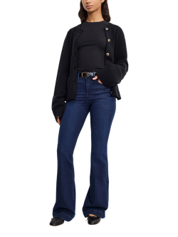 Good American Good Legs Flared Compression Jeans, Dark Blue, Dark Blue