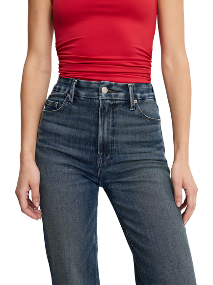 Good American Good True Straight Jeans, Dark Blue - view 2, Dark Blue