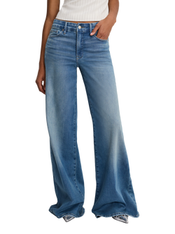 Good American Good Waist Palazzo Jeans, Blue, Blue
