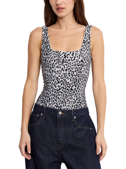 Good American Animal Print Weightless Sculpting Bodysuit, Black/Grey - view 2, Black/Grey