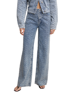 Good American Good Skate Crystal Jeans, Light Blue, Light Blue