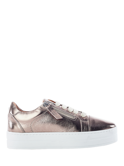 Moda in Pelle Abbiy Leather Trainers, Light Pewter, Light Pewter