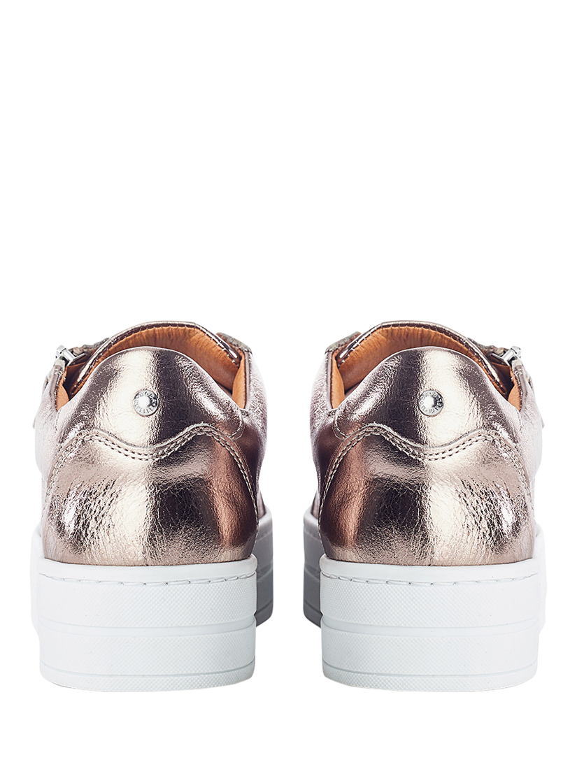 Product image 3 of 4, which shows Moda in Pelle Abbiy Leather Trainers, Light Pewter, 3