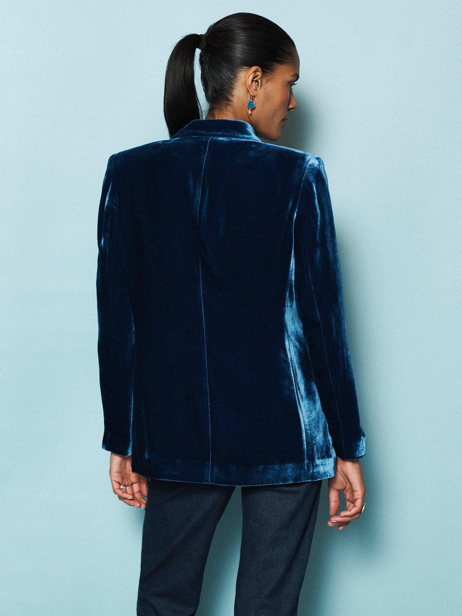 Product image 6 of 8, which shows NRBY May Velvet Blazer, Peacock, 10