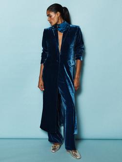 NRBY Odette Velour Coat, Peacock - view 2, Peacock