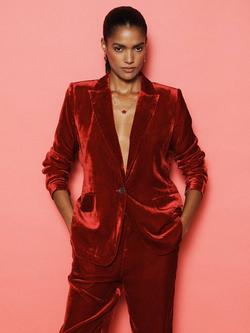 NRBY New May Velvet Jacket - view 2, Red