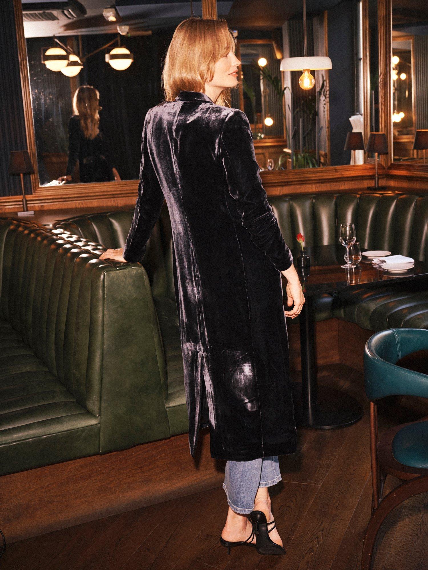 Product image 3 of 7, which shows NRBY Odette Opera Single Breasted Coat, Carbon, XS