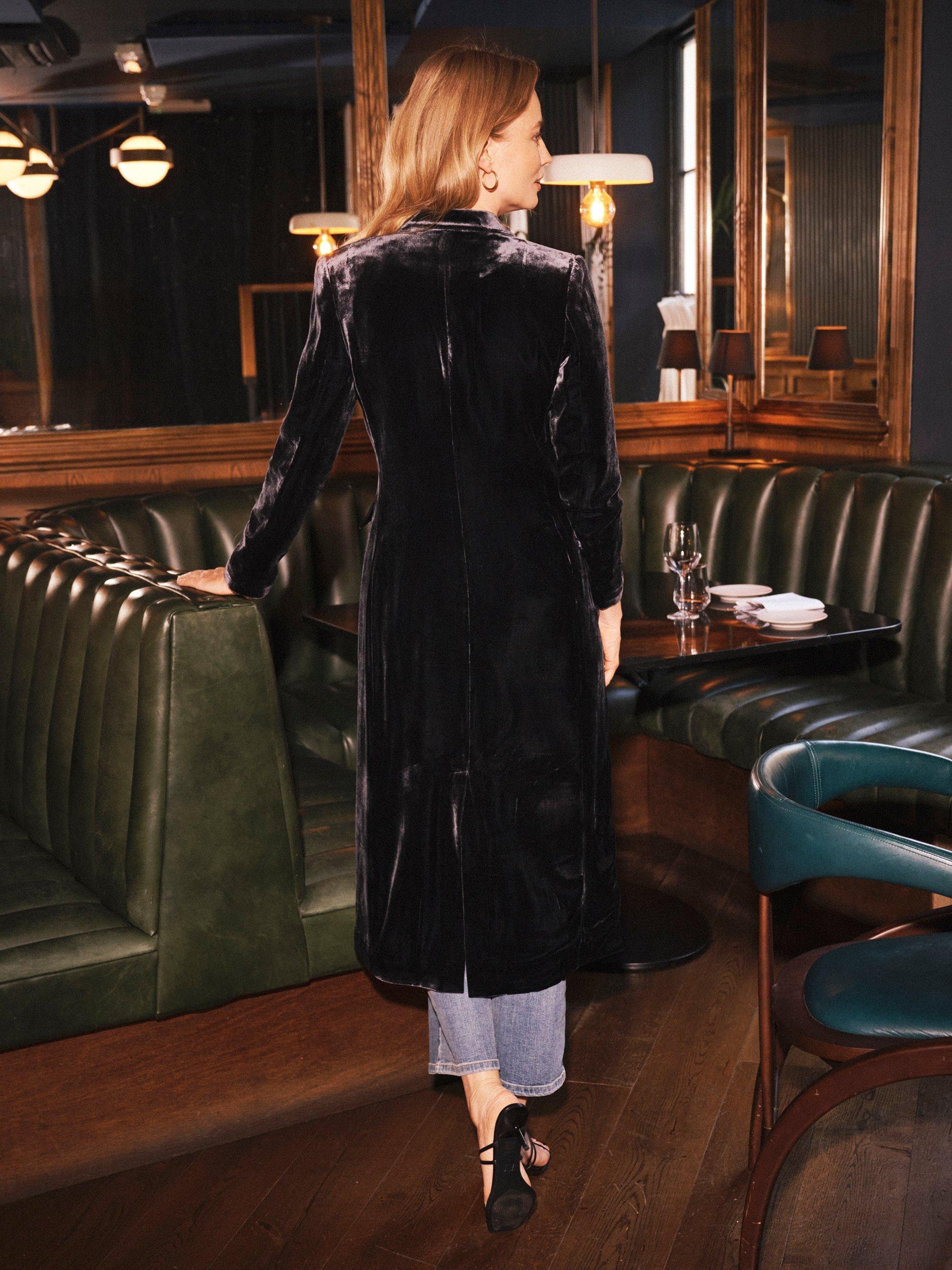 Product image 6 of 7, which shows NRBY Odette Opera Single Breasted Coat, Carbon, XS