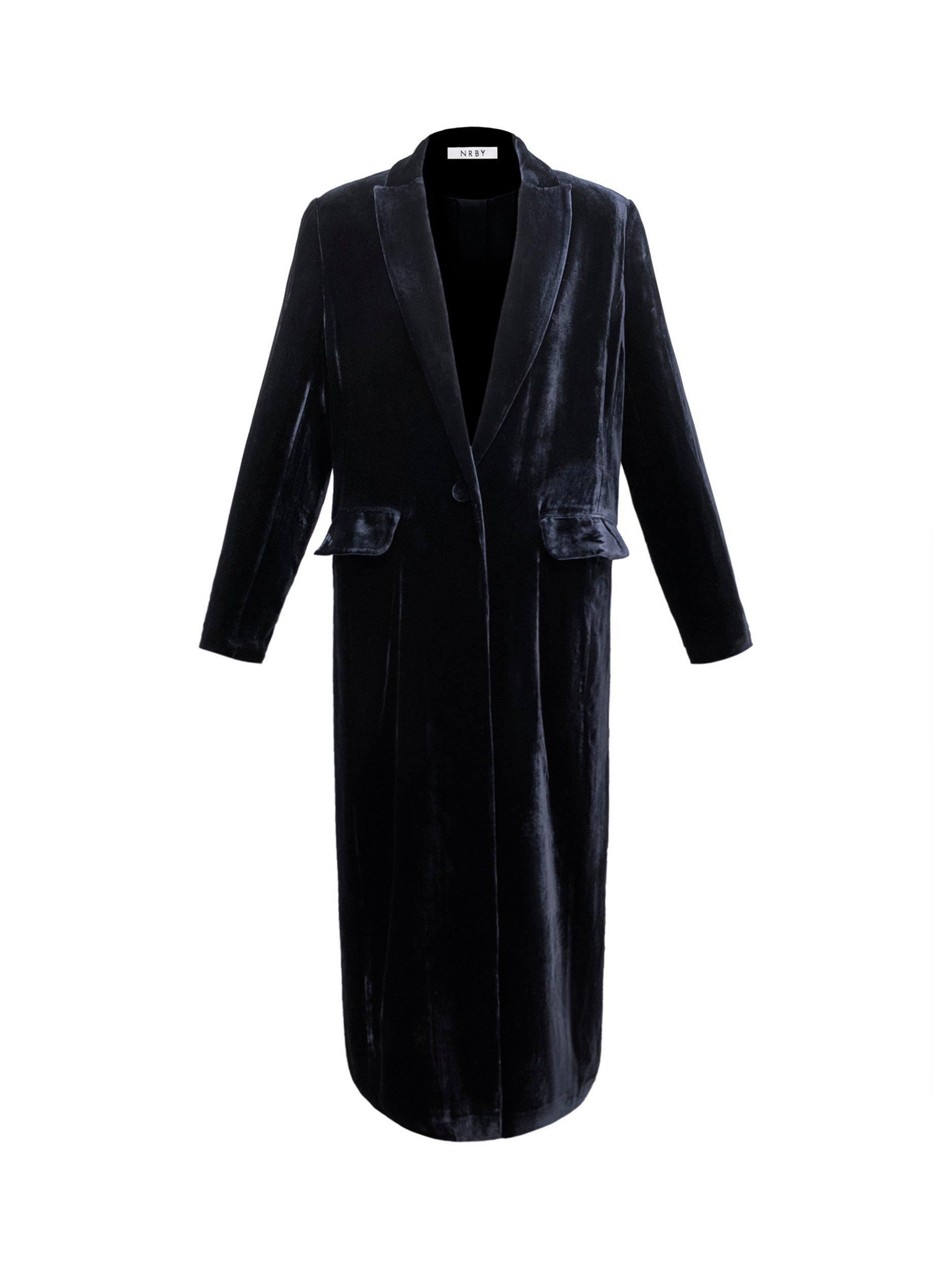 Product image 7 of 7, which shows NRBY Odette Opera Single Breasted Coat, Carbon, XS