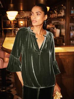 NRBY Ophelia Velvet Top, Khaki