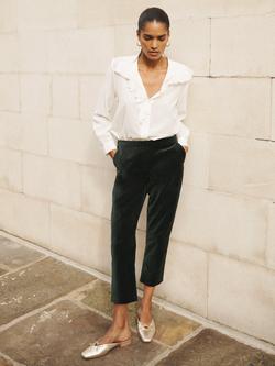 NRBY Imogen Cotton Velvet Trousers, Forest Green