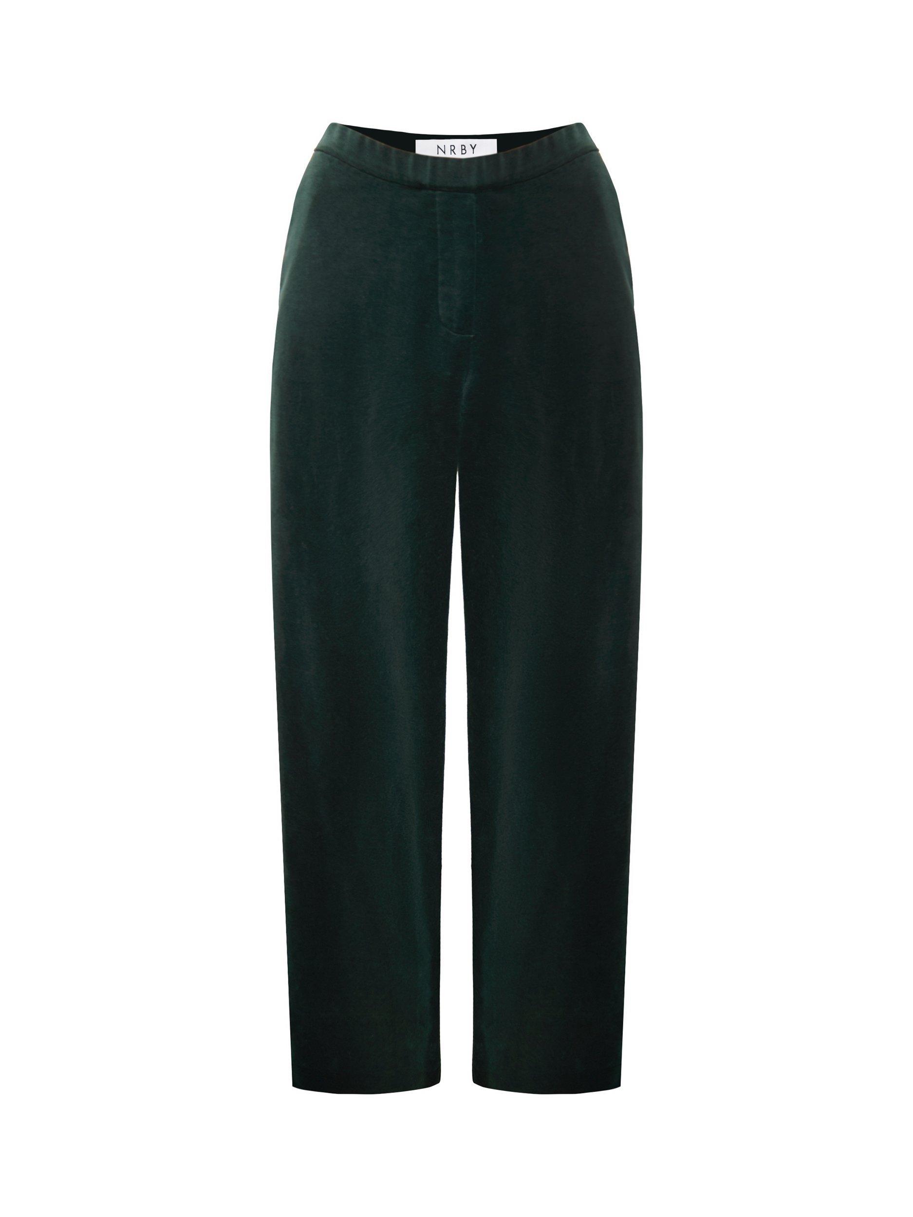 Product image 8 of 8, which shows NRBY Imogen Cotton Velvet Trousers, Forest Green, 8