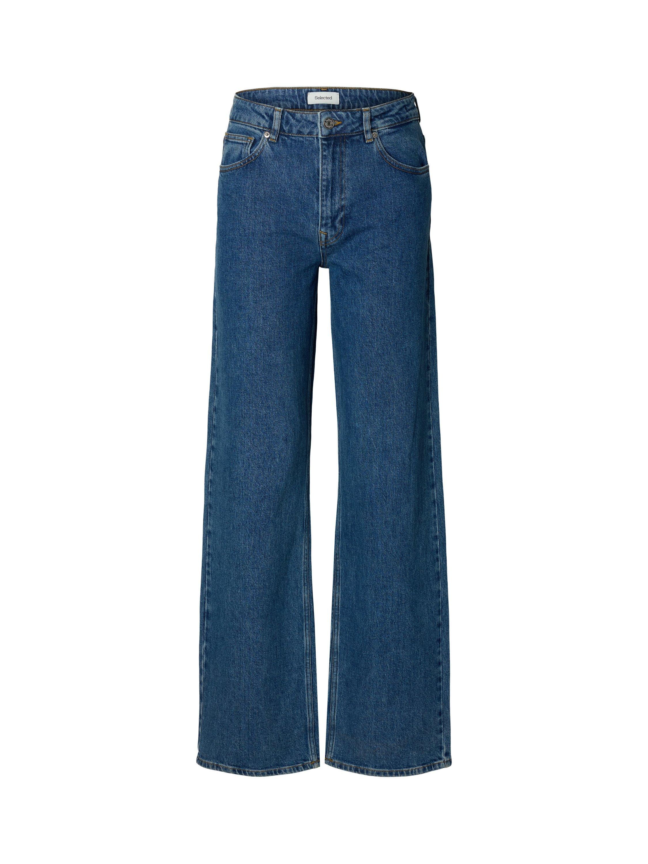 Product image 6 of 7, which shows Selected Bea Wide Leg Jeans, Blue, 26