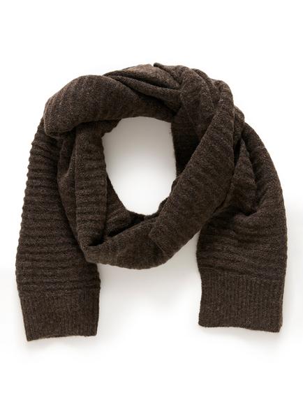 KAFFE Abigail Ribbed Scarf, Seal Brown Melange, Seal Brown Melange