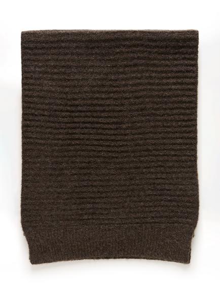 KAFFE Abigail Ribbed Scarf, Seal Brown Melange - view 2, Seal Brown Melange