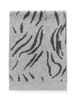 KAFFE Iduna Stripe Scarf, Grey/Black - view 2, Grey/Black