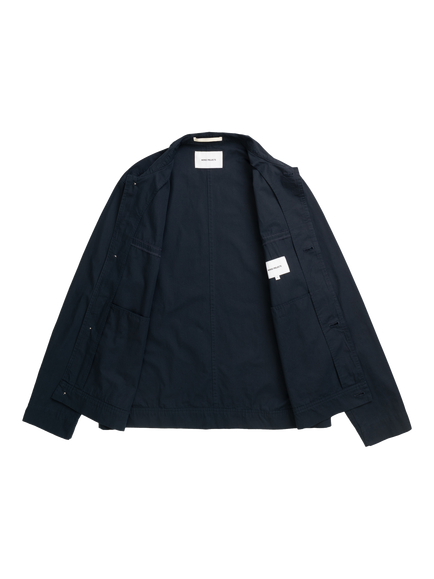 Norse Projects Arresskov Cotton Overshirt, Dark Navy - view 2, Dark Navy