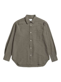 Norse Projects Espevik Cotton Blend Check Overshirt, Taupe, Taupe