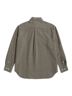 Norse Projects Espevik Cotton Blend Check Overshirt, Taupe - view 2, Taupe