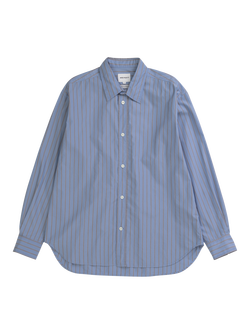 Norse Projects Espevik Cotton Blend Stripe Overshirt, Bel Air Blue, Bel Air Blue