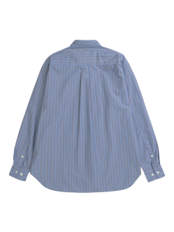 Norse Projects Espevik Cotton Blend Stripe Overshirt, Bel Air Blue - view 2, Bel Air Blue