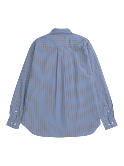 Norse Projects Espevik Cotton Blend Stripe Overshirt, Bel Air Blue - view 2, Bel Air Blue