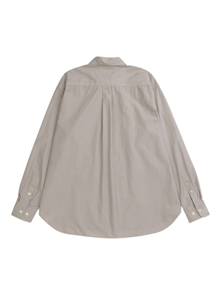 Norse Projects Espevik Cotton Blend Stripe Overshirt, Walnut - view 2, Walnut