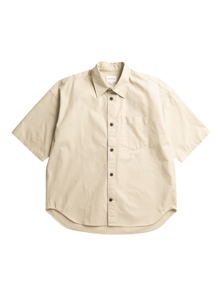 Norse Projects Pigment–Dyed Cotton Oversized Fit Shirt, Tan, Tan