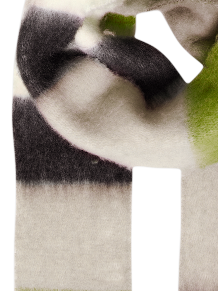 ICHI Molly Colour Block Scarf, Pesto - view 2, Pesto