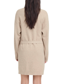 ICHI Dasila Long Sleeve Round Neck Mini Jumper Dress - view 2, Oatmeal Melange