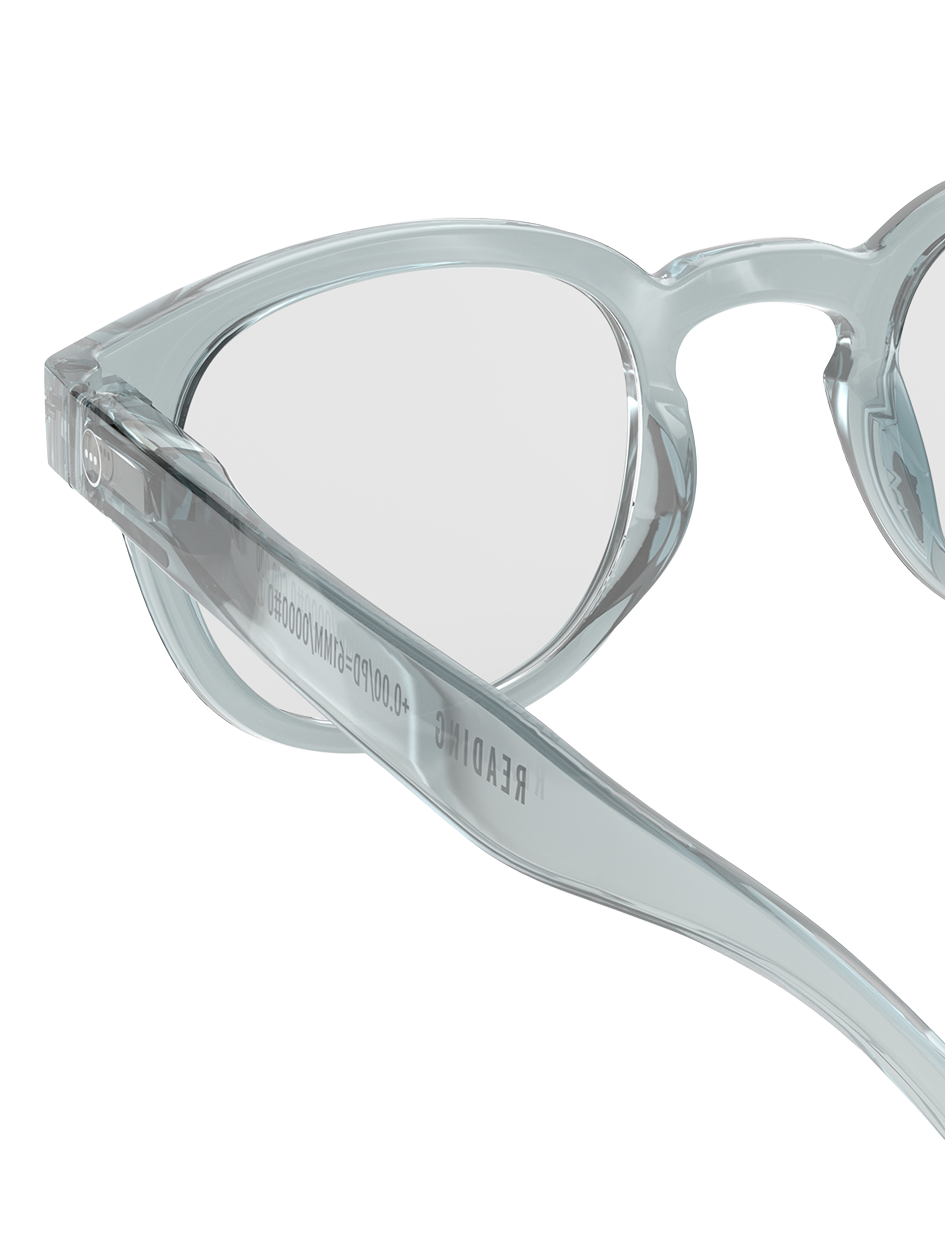 Product image 4 of 5, which shows IZIPIZI Crystal Reading Glasses, Frozen Blue, +1