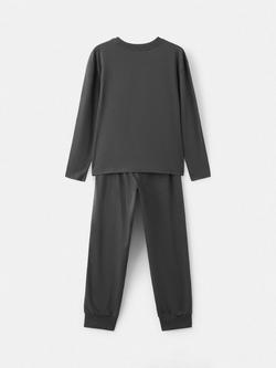 Mango Kids' Bones Pyjama Set, Black - view 2, Charcoal