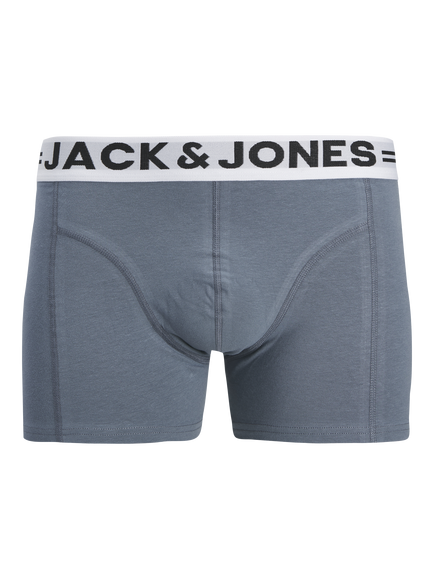 Jack & Jones Kids' Sense Organic Cotton Logo Trunks, Pack of 3 - view 2, Mineral Blue Multi