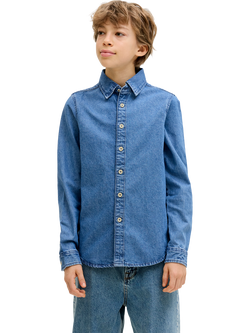Jack & Jones Kids' Stanley 021 Jeans Shirt, Blue Denim, Blue Denim