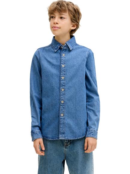 Jack & Jones Kids' Stanley 021 Jeans Shirt, Blue Denim, Blue Denim