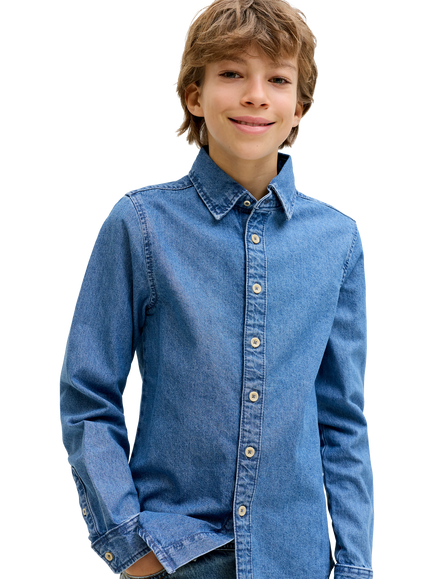 Jack & Jones Kids' Stanley 021 Jeans Shirt, Blue Denim - view 2, Blue Denim