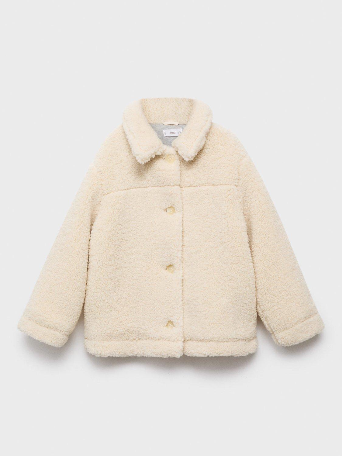 Product image 2 of 4, which shows Mango Kids' Zermatt Sherpa Coat, Light Beige, 6 years