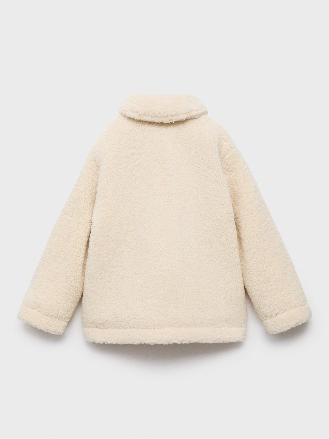 Product image 3 of 4, which shows Mango Kids' Zermatt Sherpa Coat, Light Beige, 6 years