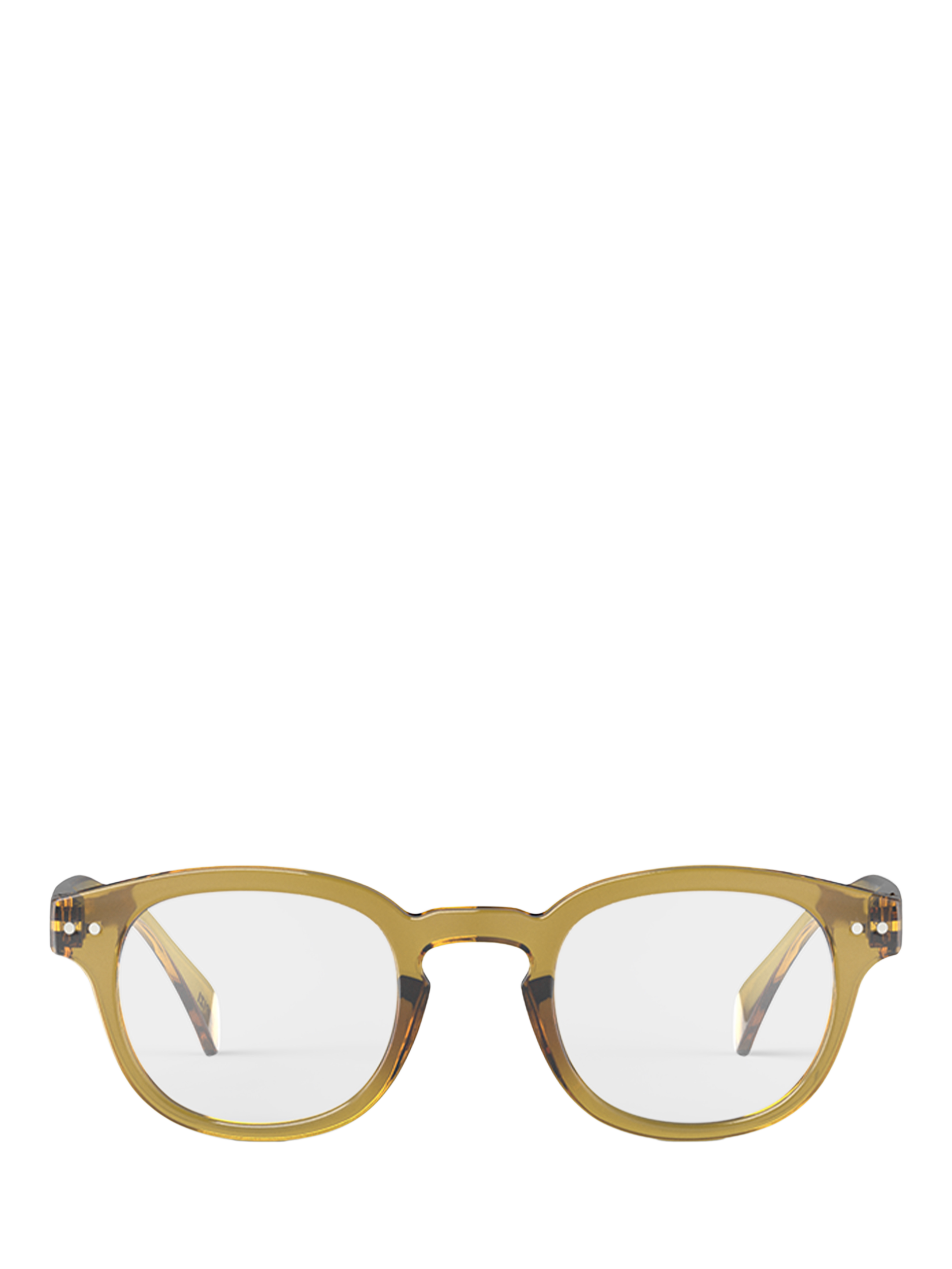 Product image 1 of 5, which shows IZIPIZI Crystal Reading Glasses, Golden Green, +1
