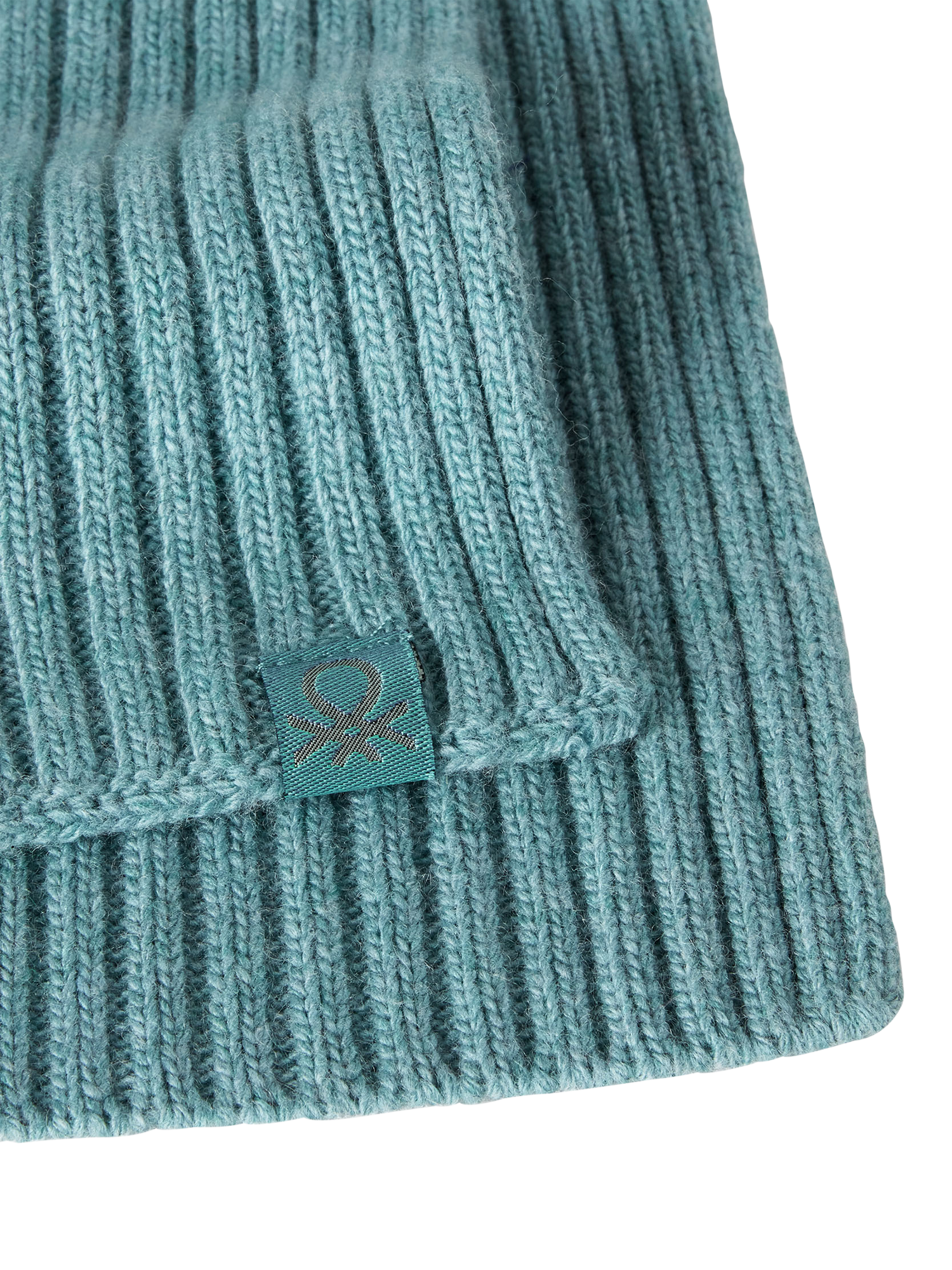 Product image 3 of 3, which shows Benetton Kids' Wool Blend Rib Knit Scarf, Green, 3-4 years