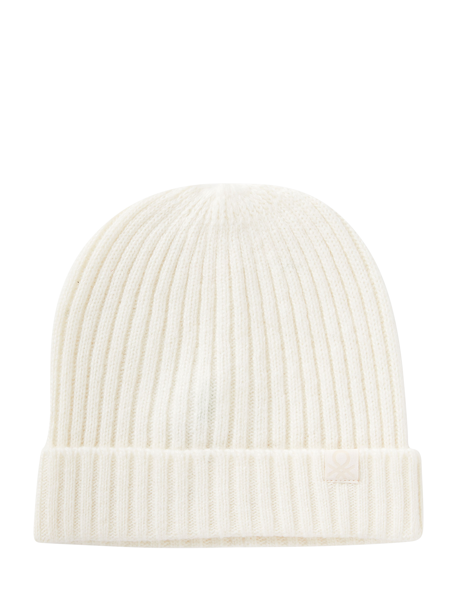 Product image 1 of 3, which shows Benetton Kids' Wool Blend Beanie Hat, White, 2-3 years