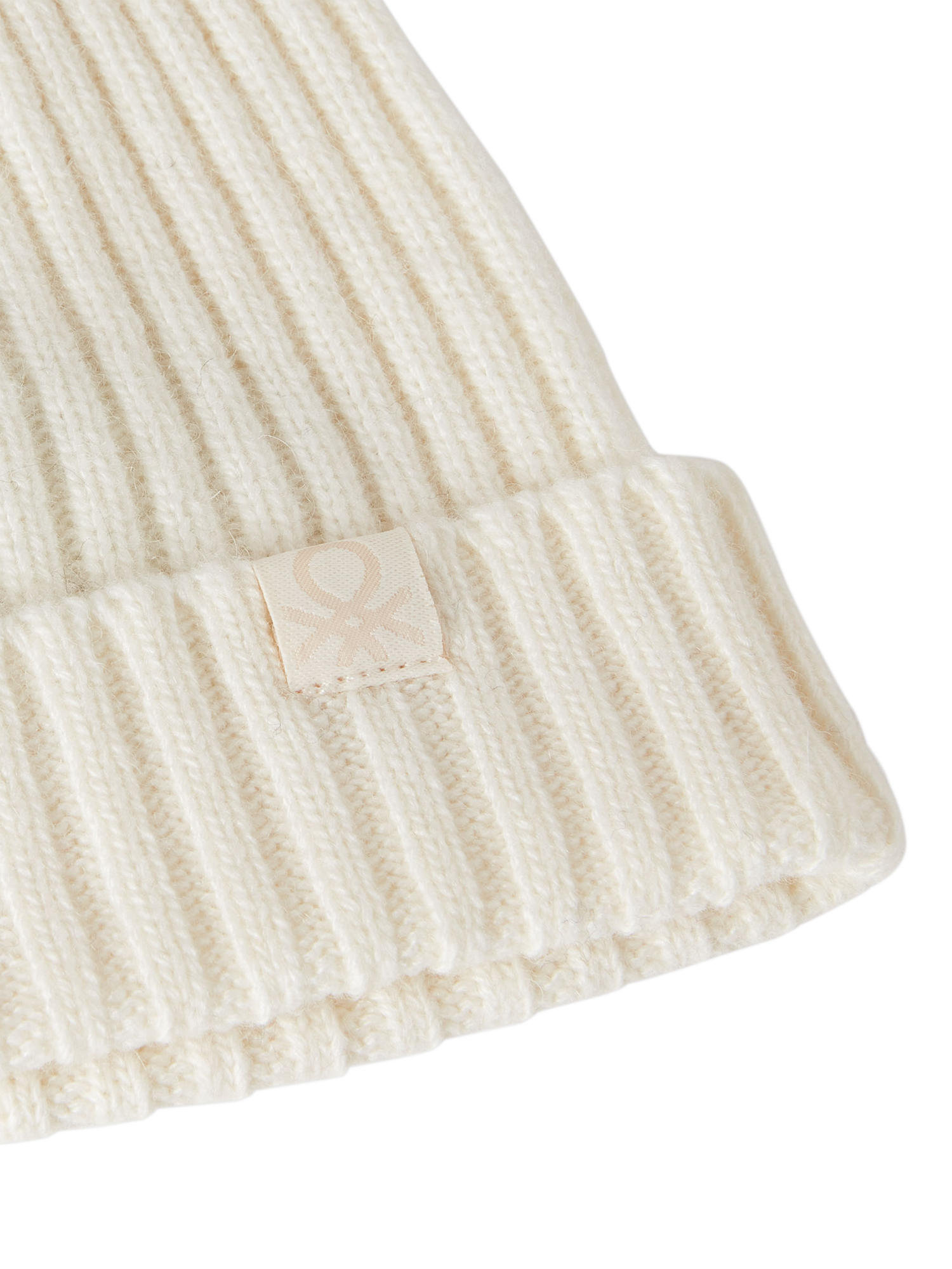 Product image 3 of 3, which shows Benetton Kids' Wool Blend Beanie Hat, White, 2-3 years