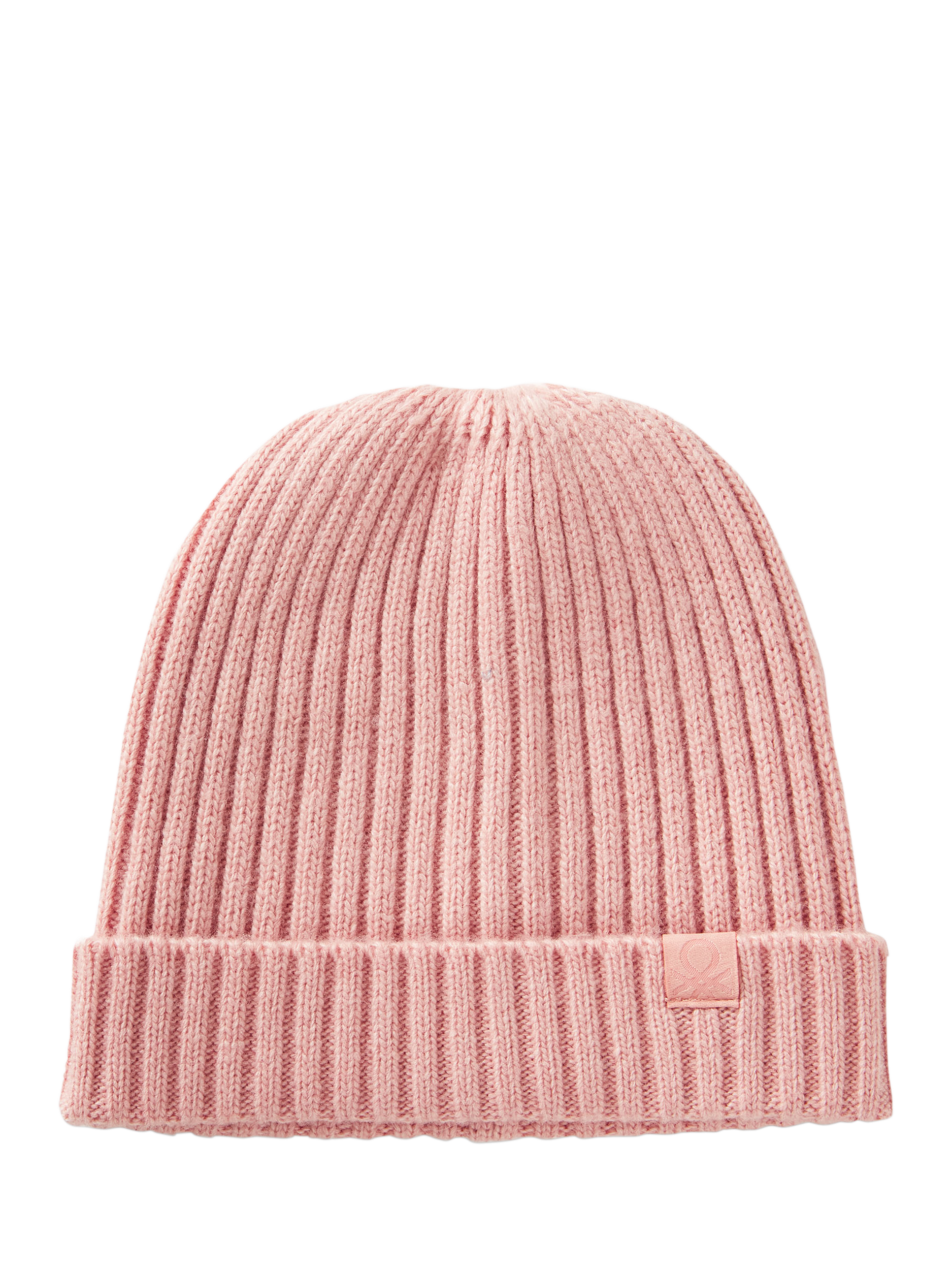 Product image 1 of 3, which shows Benetton Kids' Wool Blend Knitted Beanie Hat, Pink, 2-3 years