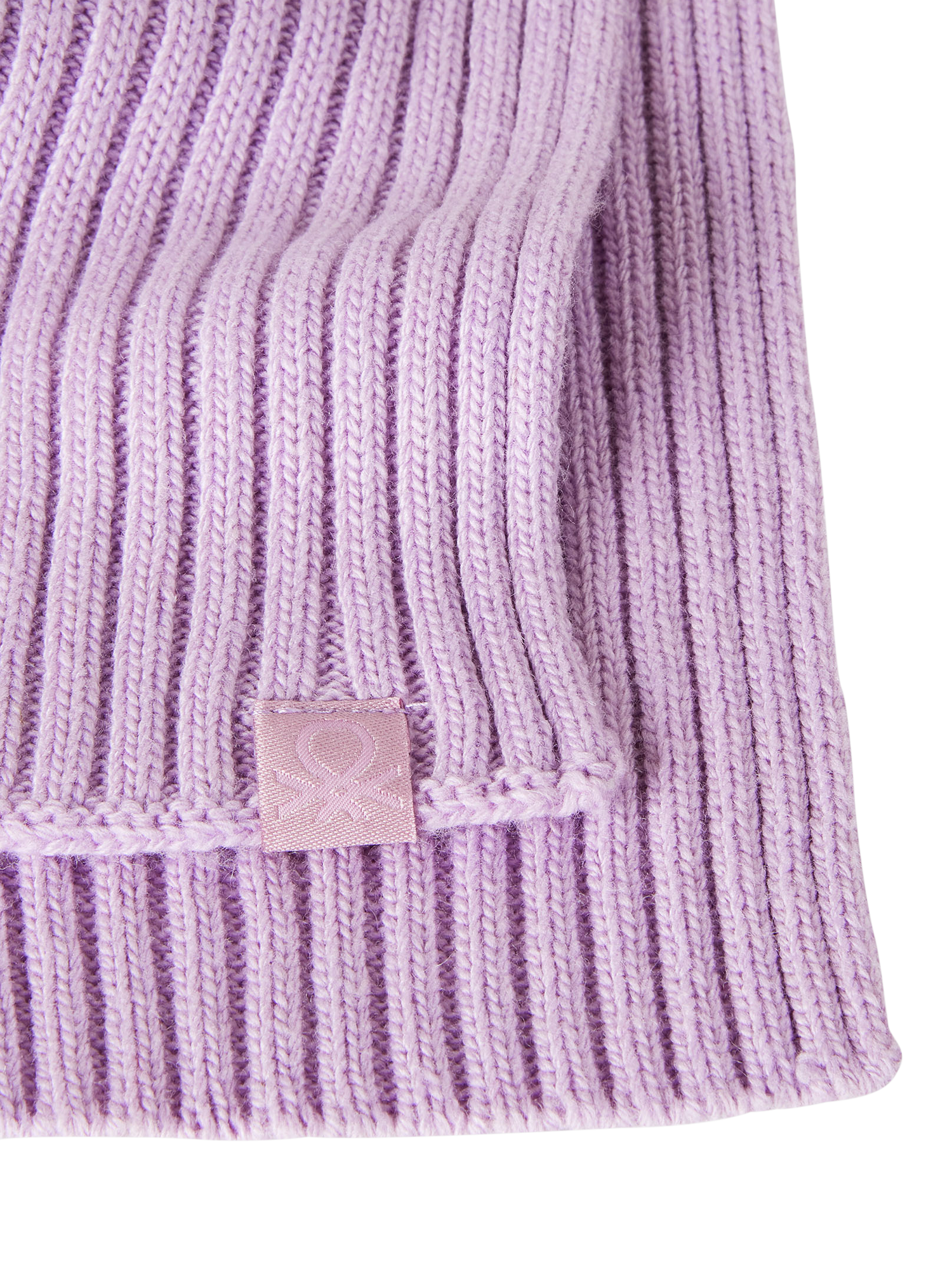 Product image 3 of 3, which shows Benetton Kids' Wool Blend Rib Knit Scarf, Violet, 3-4 years