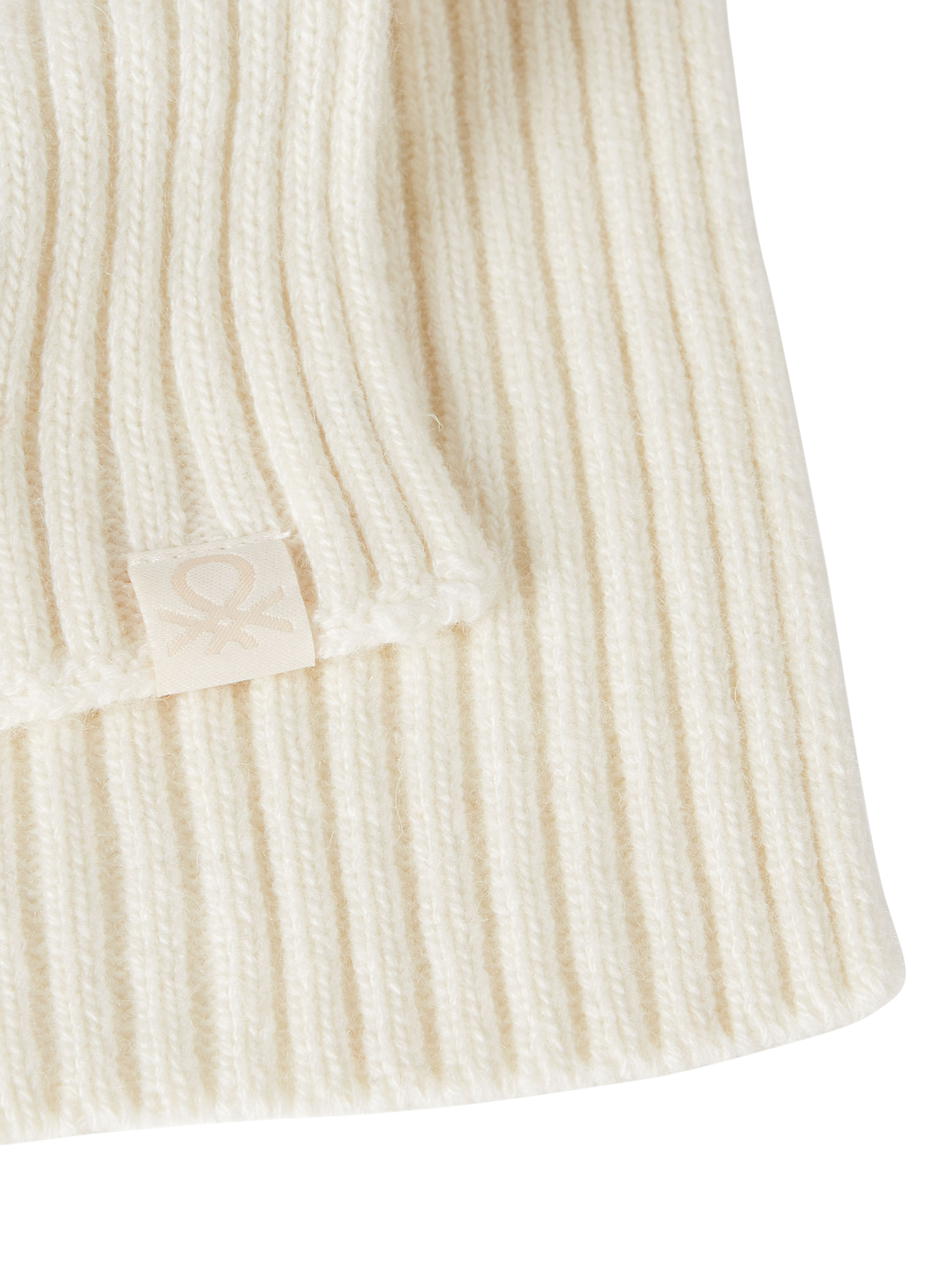 Product image 3 of 3, which shows Benetton Kids' Wool Blend Rib Knit Scarf, White, 3-4 years