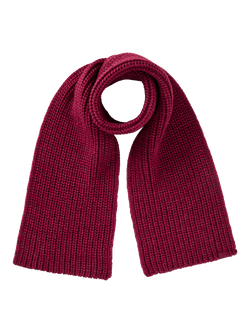 Benetton Kids' Ribbed Knit Wool Blend Scarf, Red