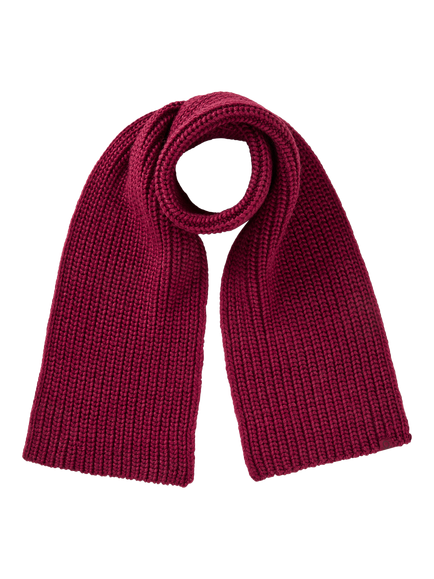 Benetton Kids' Ribbed Knit Wool Blend Scarf, Red