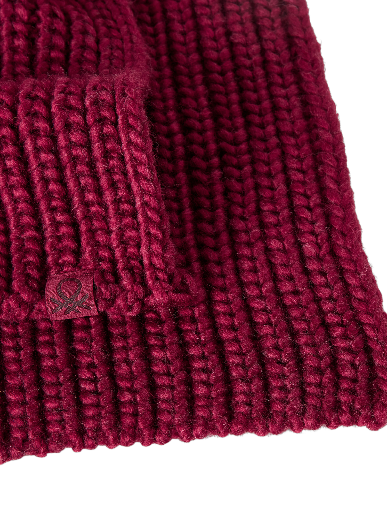 Product image 3 of 3, which shows Benetton Kids' Ribbed Knit Wool Blend Scarf, Red, One